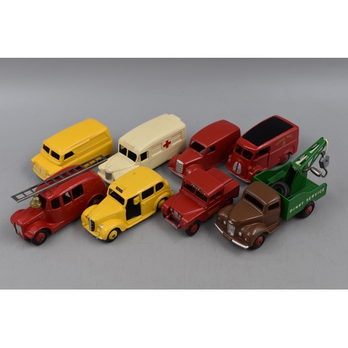 144 - Mixed Selection of Dinky Vehicles, includes 260 Royal Mail Van, Fire Engine, Austin Taxi, 255 Police... 