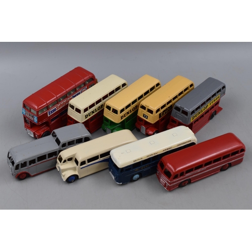 148 - Selection of Dinky Die Cast Buses, includes 290 Dunlop, 283 Boac, 280 Esso, 282 Duple, Red Dunlop Do... 