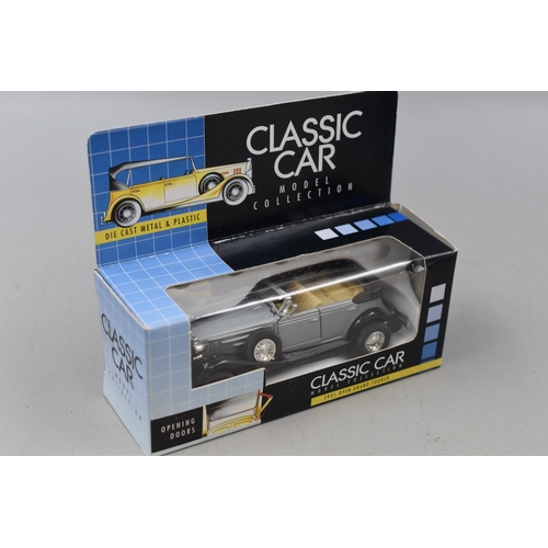 149 - A Full Set of Six Boxed Die Cast Classic Car Model Collection Cars