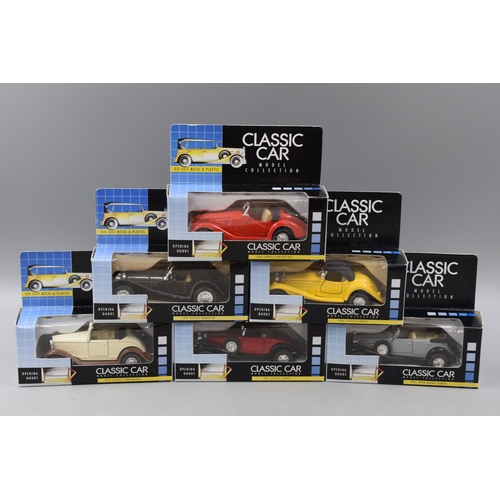 149 - A Full Set of Six Boxed Die Cast Classic Car Model Collection Cars