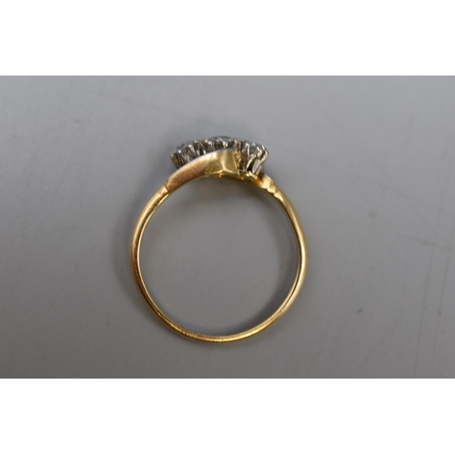 4 - Three Stoned Diamond (.50ct) Ring Set in an 18ct Gold Band (Size P)