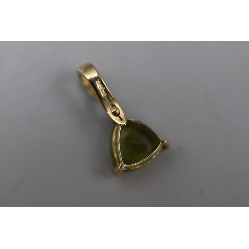 7 - Hallmarked 375 (9ct) Gold Peridot Pendant (August Birthstone)