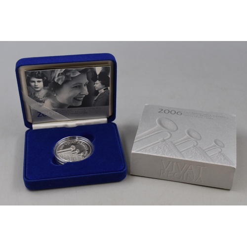 18 - A Riyal Mint 2006 UK Silver Proof Crown, Queen Elizabeth II 80th Birthday. With Presentation Box and... 