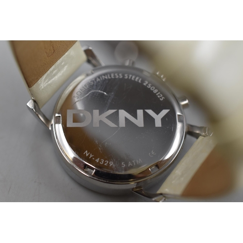 63 - DKNY Chronograph Watch with Leather Strap in Case (Working)