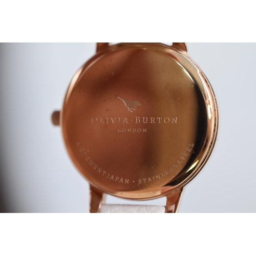 77 - Olivia Burton of London Quartz Watch with Leather Strap and case (Working)