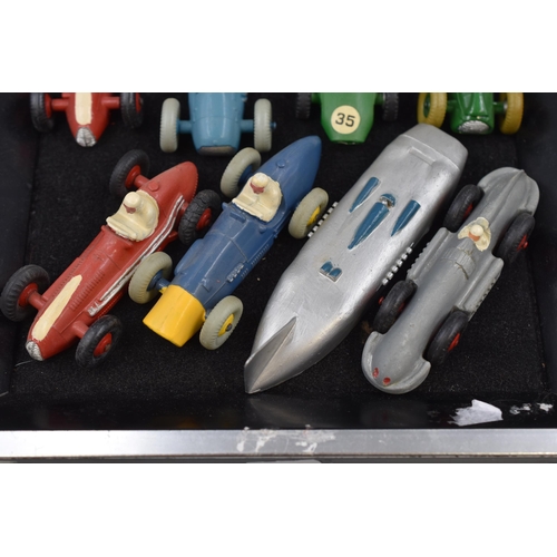 134 - Mixed Selection of Vintage Dinky Race Cars, includes 23E Speed of The Wind, 23S Streamlined Race Car... 