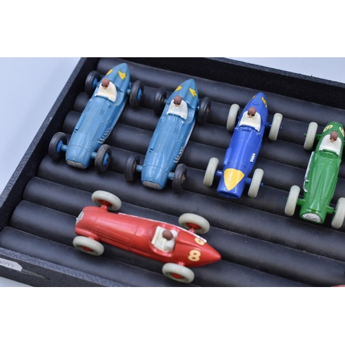 136 - Mixed Selection of Vintage Play Worn Dinky Die Cast Metal Race Cars, includes 23K No.4 Talbot Lago, ... 