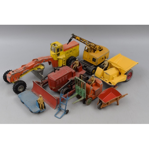 142 - Selection of Dinky Toys Building Toys, includes Bulldozer, 14A Bev Truck, Road Grader, Muir-Hill Dum... 