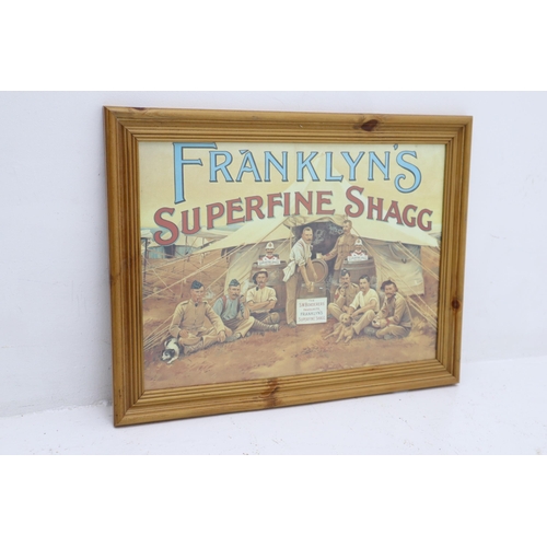 347 - Print of Franklyn's Superfine Shag pipe Tobacco Advertising Poster in Framed and Glazed Mount (21