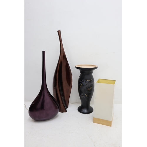 352 - A Selection of Three Floor Vases (One Ceramic and Two Modern Style), With a Gingko Electronics Table... 