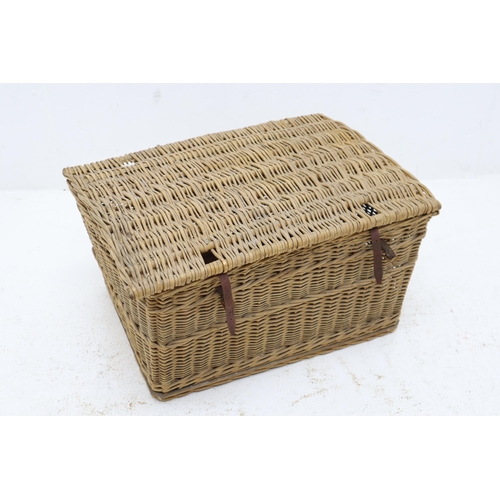 744 - Large Vintage Wicker Linen/Storage Basket approx 25