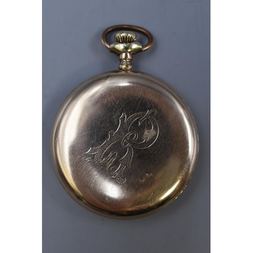 12 - Waltham Gold Plated Half Hunter Pocket Watch. (See picture for condition) Working