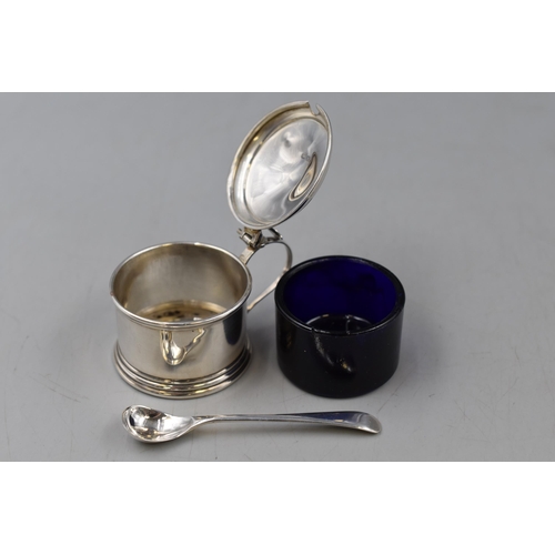 22 - A Hallmarked Birmingham Silver Three Piece Condiment Set, Circa 1936. Includes Pepper Shaker, Two Co... 