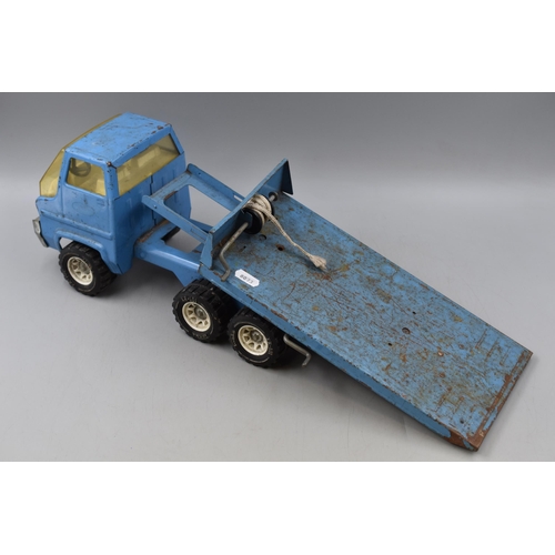 Vintage Play Worn Tin Plate Tonka Six Wheeled Tilt and Slide