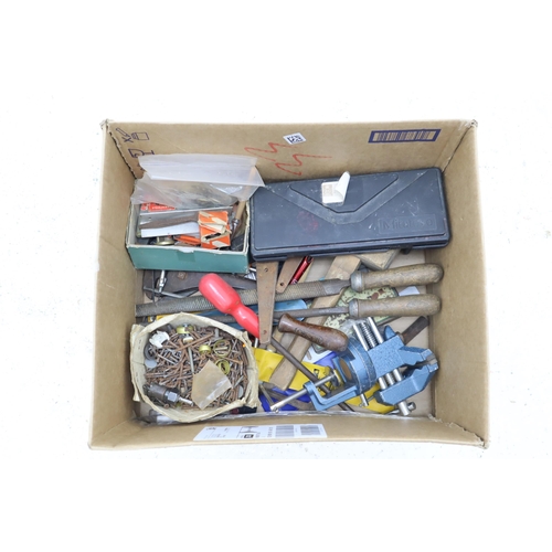 706 - Mixed Selection of Tools and Measuring equipment, including Bench Vice, Wood Files, Fixings and More