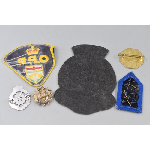 159 - A Selection of Six Military Badges and Patches. Includes German Audaciter Ship Patch, and Others.