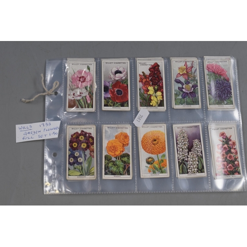 194 - A 1933 Full Set of 50 Wills 'Garden Flowers' Cigarette Cards.