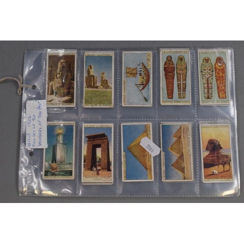 198 - A 1926 Full Set of 50 Wills 'Wonders of The Past' Cigarette Cards.