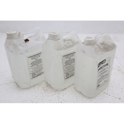 690 - Three x 5 Litre Bottles of Fog / Smoke Fluid For Fog Machines