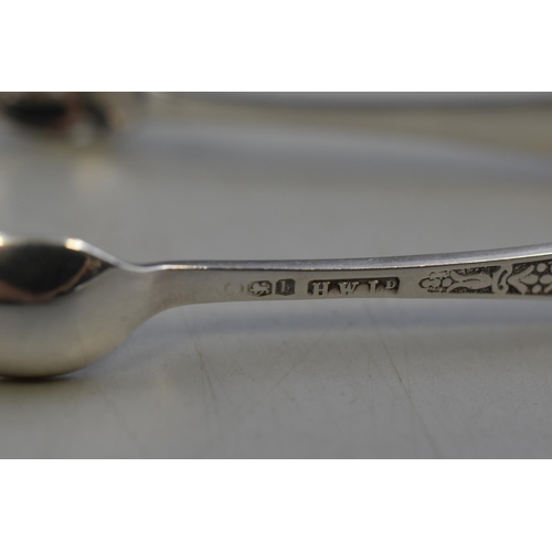 8 - Antique Hallmarked Sheffiled Silver Henry Williamson Small Sugar Tongues. Circa 1919. Approx. 8cm