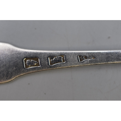 9 - Pair of Antique Silver Hallmarked Dublin Teaspoons with Monogram. Approx. Length 14cm