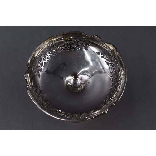 17 - Antique Georgian Silver Hallmarked Birmingham Pedestal Dish. Circa 1918. Approx. Height 9 cm