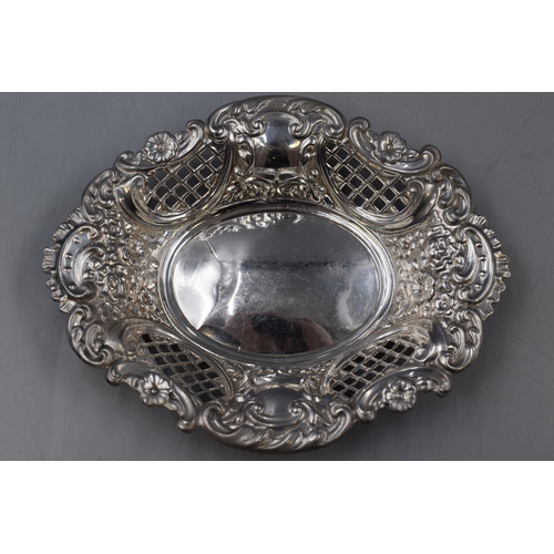 22 - Silver Hallmarked London Pierced Dish. Approx. 6