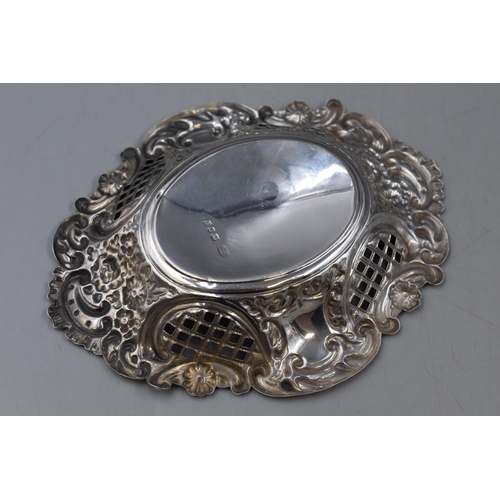 22 - Silver Hallmarked London Pierced Dish. Approx. 6