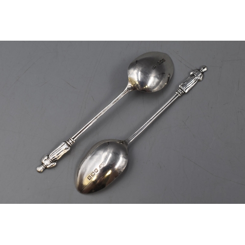 31 - Pair of Hallmarked Bimingham Silver Apostle Spoons, circa 1918. Approx. 4