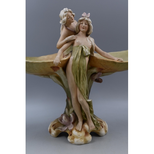 39 - An Antique Art Nouveau Royal Dux Bohemia Centrepiece, Approx 34cm High and 38cm Wide.