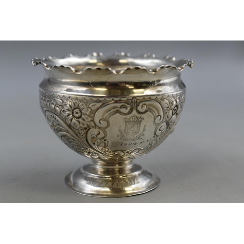 47 - Antique Edwardian Silver Hallmarked Sheffield Small Footed Pedestal Bowl. Circa 1904