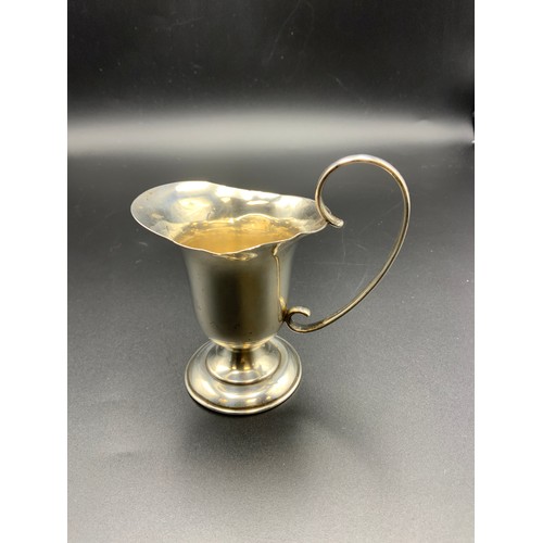 47A - Antique Hallmarked Birmingham Silver Cream Jug. Approx. 3.5” with Handle. Circa 1911.