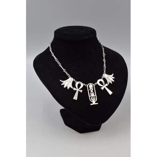 1 - Hallmarked Egyptian Silver Pendant Necklace