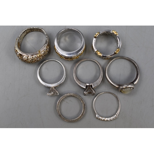 4 - Selection of 8 Vintage Silver (Rings)