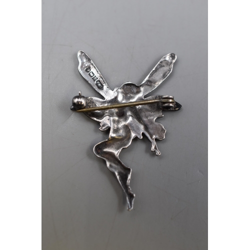 21 - Hallmarked Birmingham Silver Fairy brooch