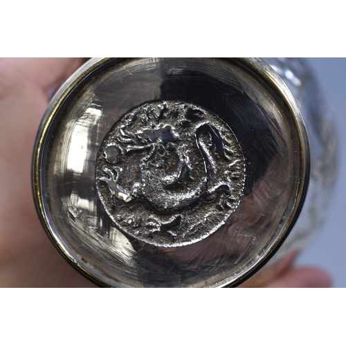 28 - Pair of Antique Silver Plated Tobacco Jars Decorated with Hand Engraved Detailing, Markings to the b... 