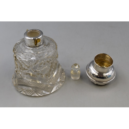 31 - A Hallmarked Chester Silver Topped Cut Glass Jar, With Stopper. (5