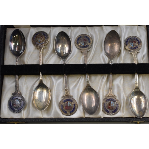 38 - Vintage Boxed Set of Silver Plated Amateur Swimming Association Tea Spoons