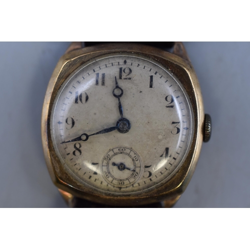 39 - Vintage Gents 16 Jewel Mechanical Wrist Watch in Hallmarked Gold 375 (9ct) Case (approx weight of ca... 