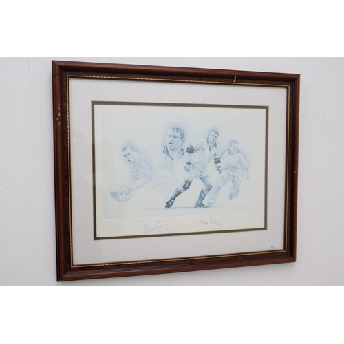 350 - Two Stephen Doig Hand Signed Limited Edition Signed Rugby Prints of Will Carling and Dean Richards i... 