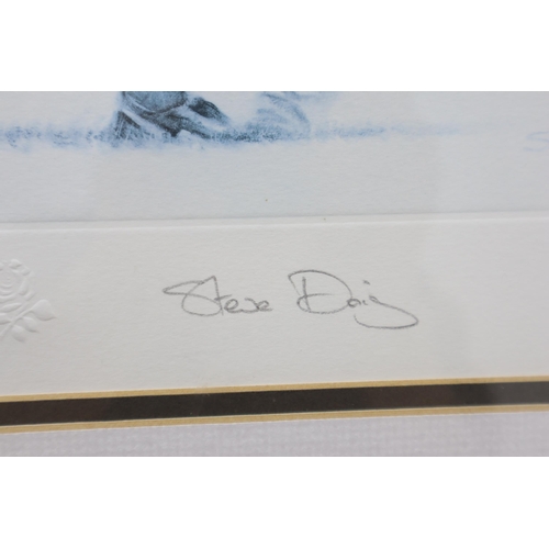 350 - Two Stephen Doig Hand Signed Limited Edition Signed Rugby Prints of Will Carling and Dean Richards i... 