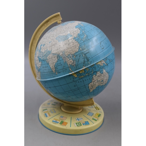 354 - Vintage Tin Plate Desktop World Globe 10