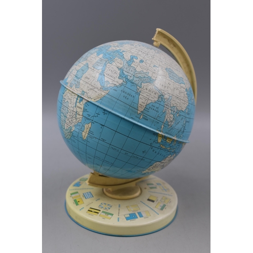 354 - Vintage Tin Plate Desktop World Globe 10