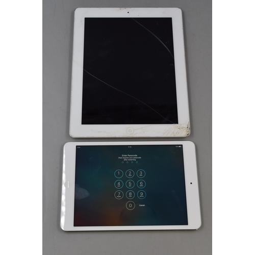 364 - Two Apple I Pads Both Power On, Larger has damaged screen, and smaller requires Password (Sold as Se... 