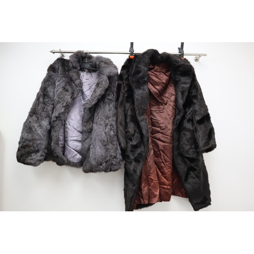 365 - Two Vintage Ladies Jackets. Includes Faux Fur Barmink Dunbar Coat (Size Unknown), And a Rabbit Fur L... 