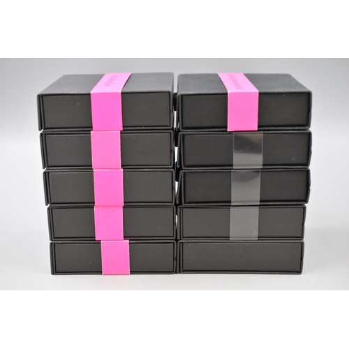 411 - A Selection of Ten New Black Jewellery Presentation Boxes.