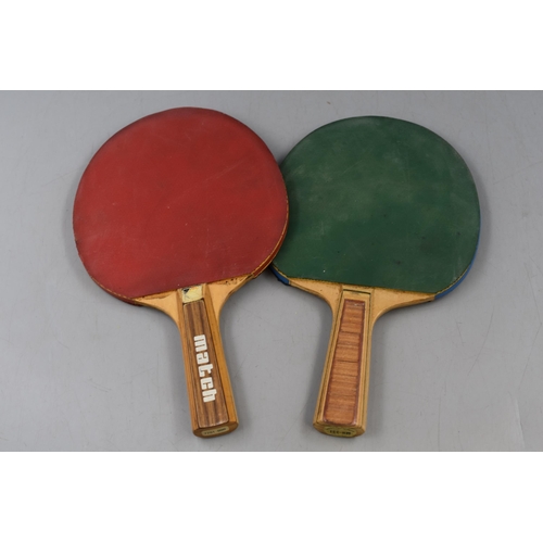 678 - A Selection of Seven Table Tennis Paddles. Includes Donnay, Dunlop, Match and More.