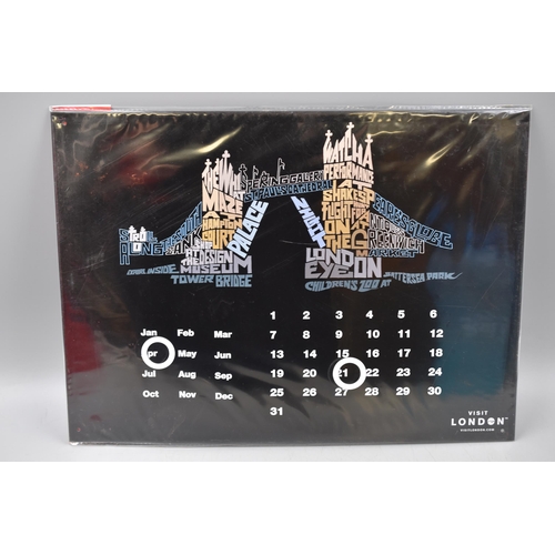 681 - A Selection of Six 'Visit London' Metal Perpetual Calendars, In Packaging.