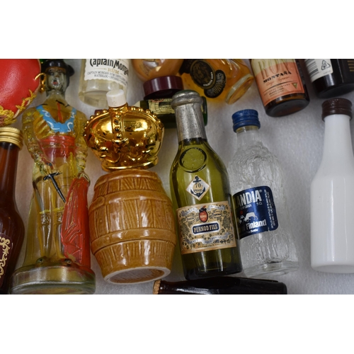 706 - Approx 50 Alcoholic Miniatures, including Capatain Morgan, Beefeater, Guinness and More (Bottles wit... 