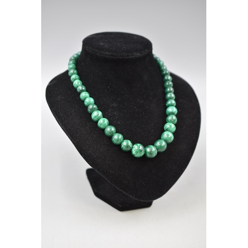 58 - Malachite Graduated Beaded Necklace